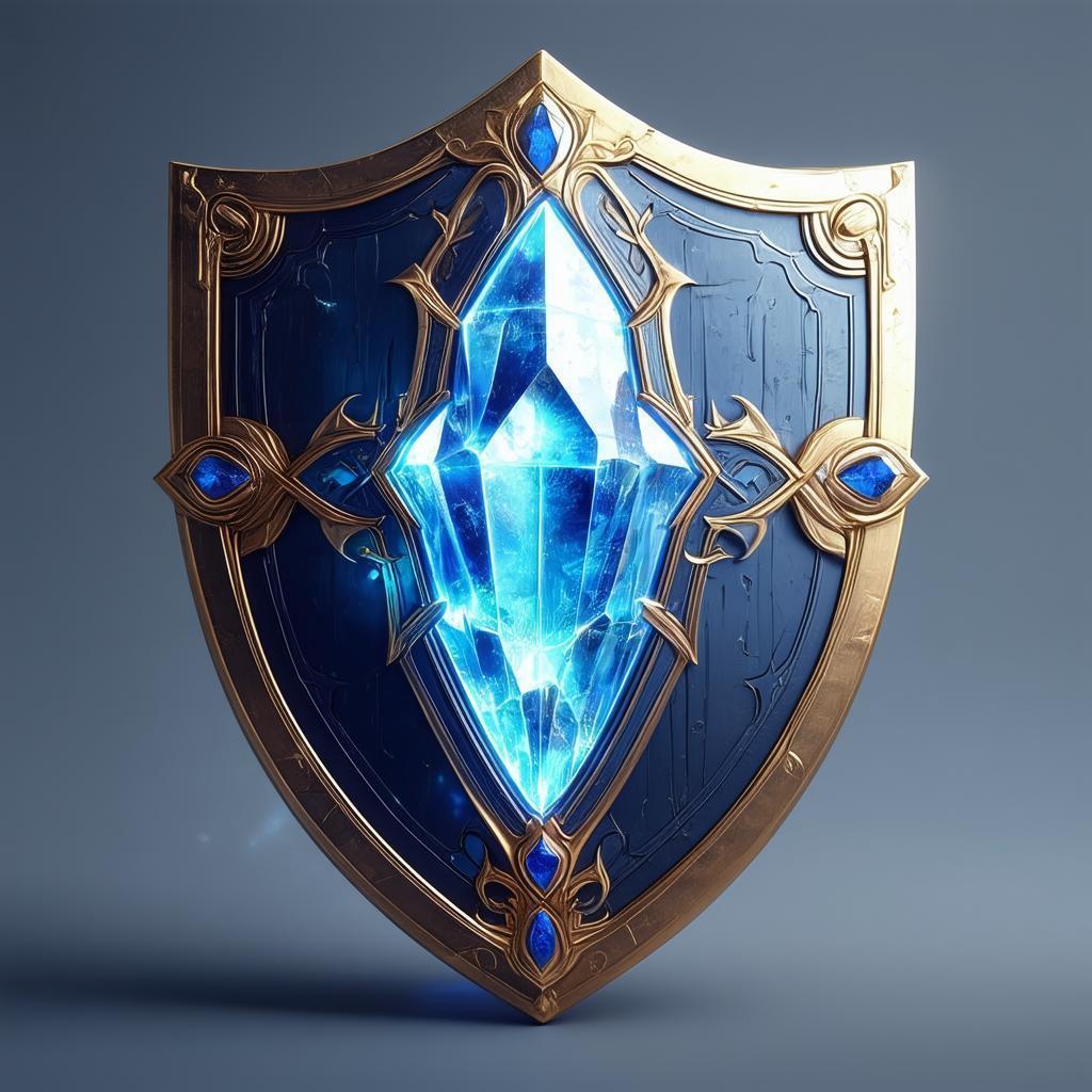 Ornate Shield With a Glowing Crystal Heart