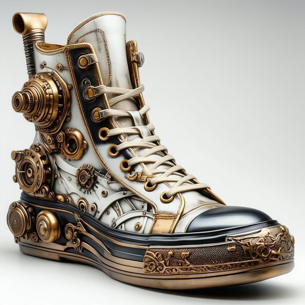 Steampunk Sneaker Sculpture in Hyper Real Focus