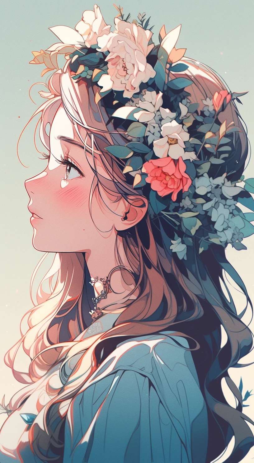 Girl Flowers Crown Digital