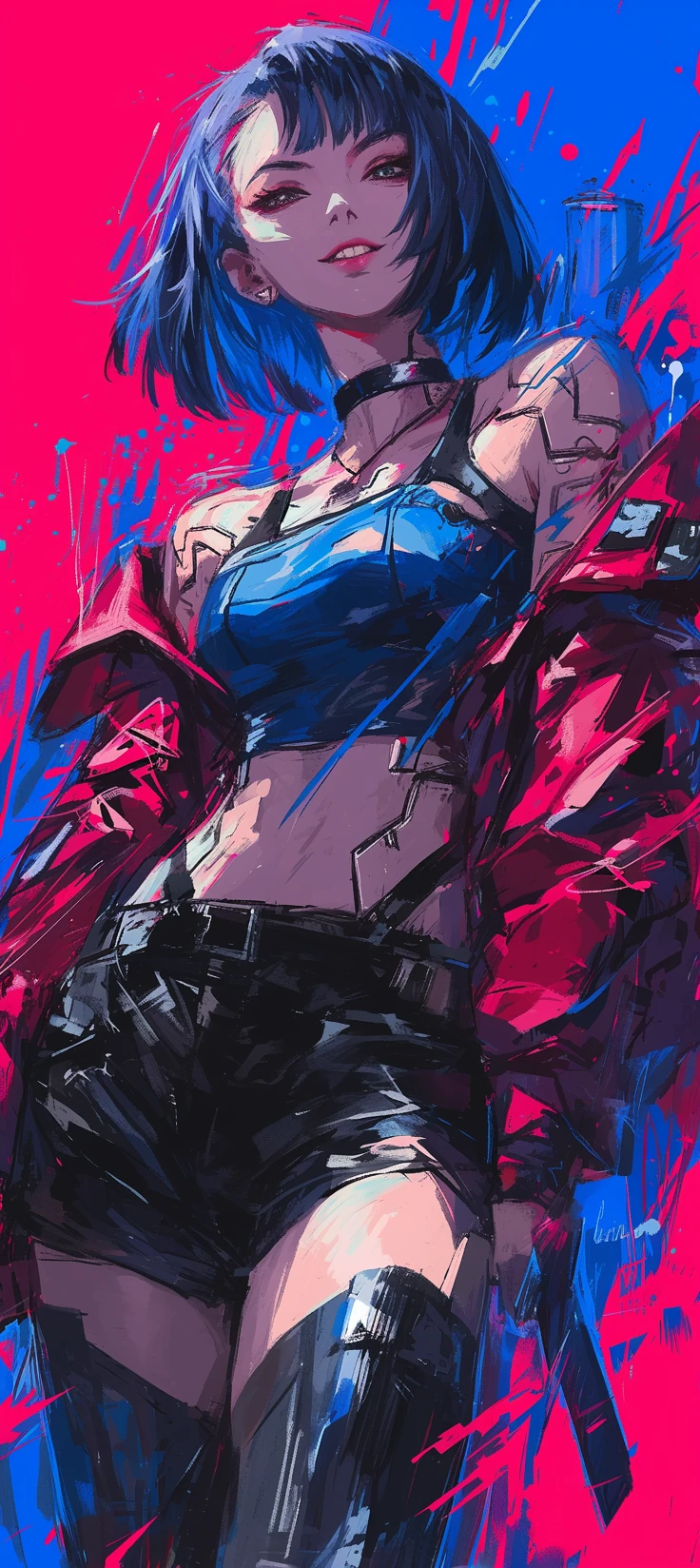 Asian Woman Techwear Cyberpunk