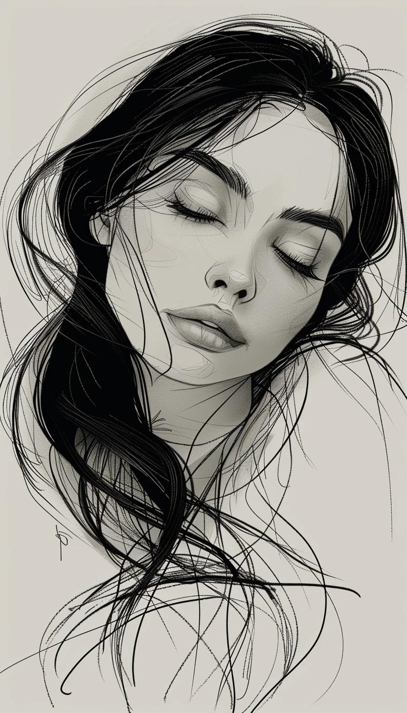 Woman Art Nouveau Minimalist