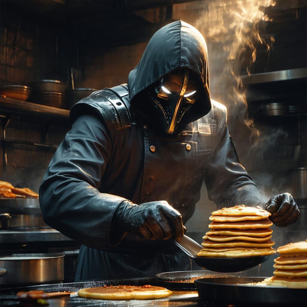 MF Doom Flipping Pancakes as Master Chef