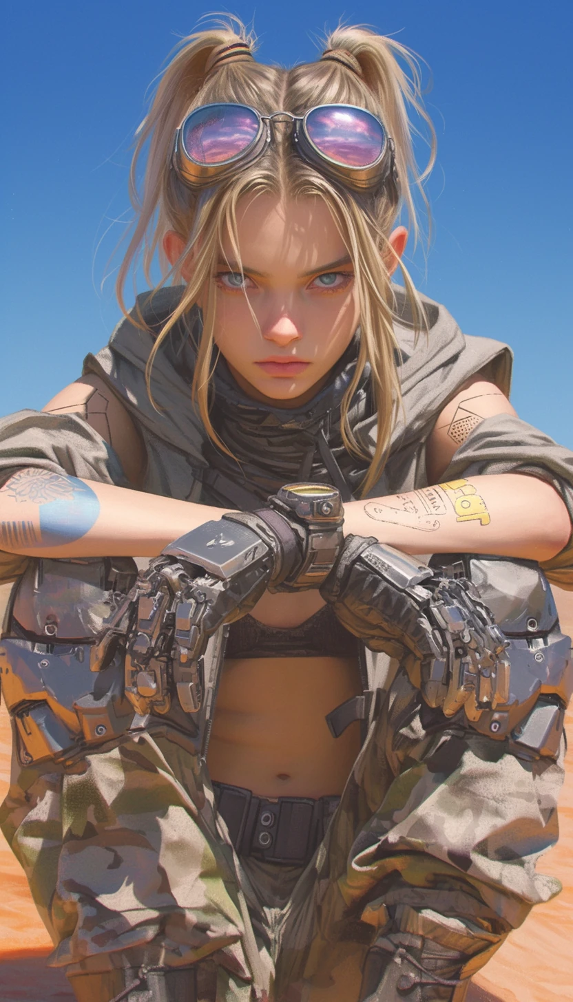 Female Character Goggles Desert