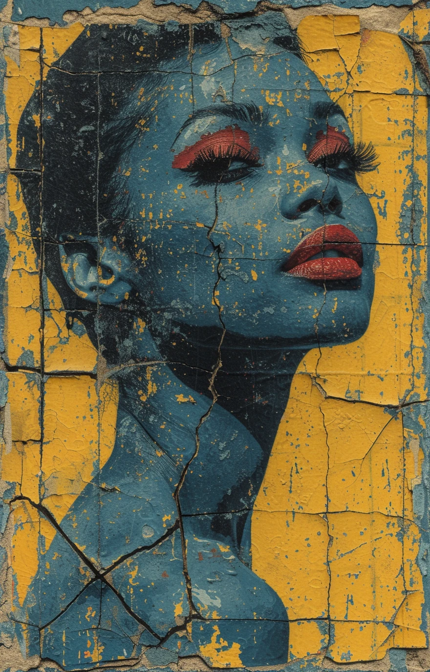 Woman Silhouette Blue Canvas