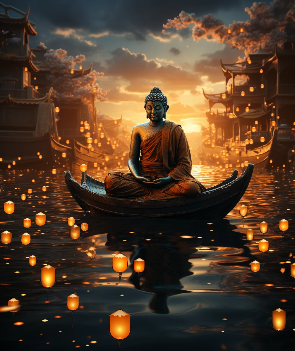 Golden Buddha Water Moon
