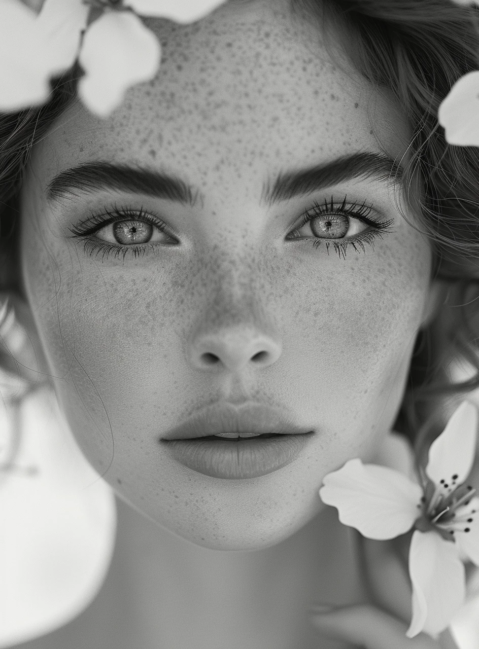 Woman Sakura Black White