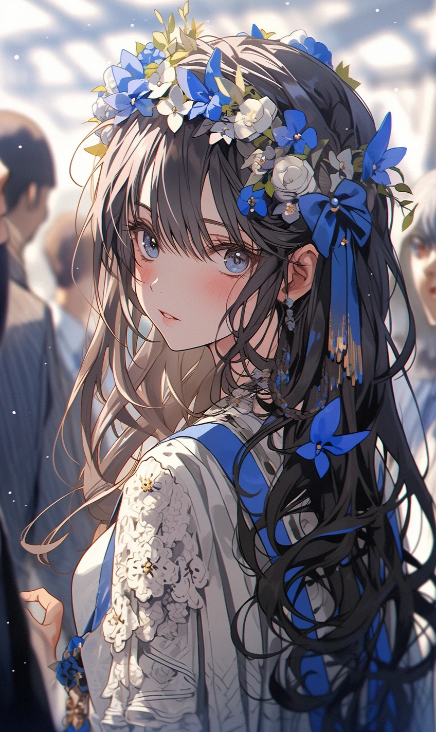 Woman Flower Crown Poster