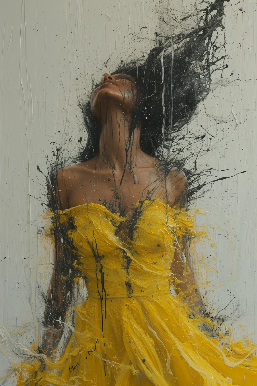 Woman Yellow Dress Graceful