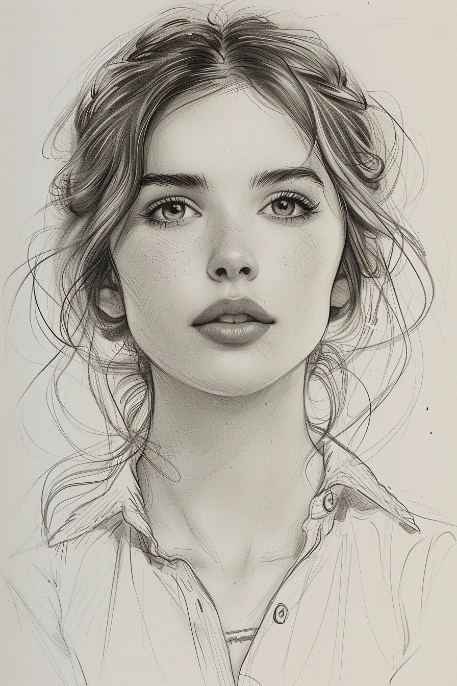 Woman Sketch Bold Line