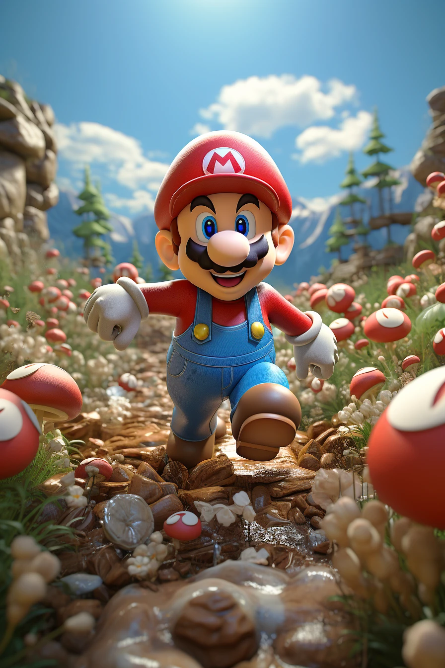 Super Mario Running Mushrooms