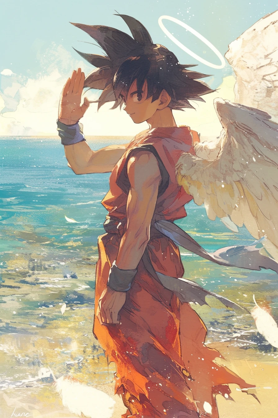 Goku Angel Wings Goodbye
