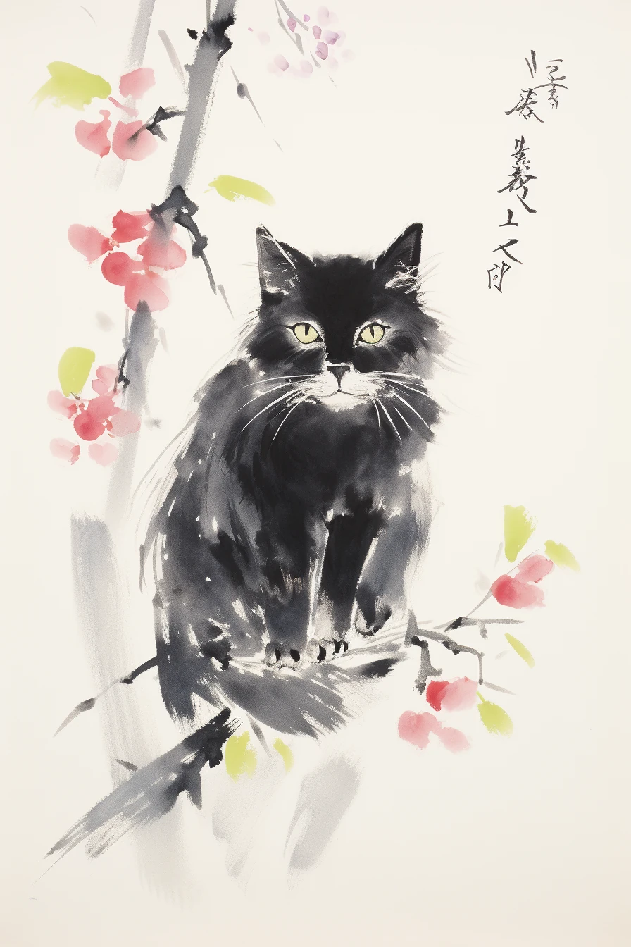 Cat Qi Baishi Brushwork