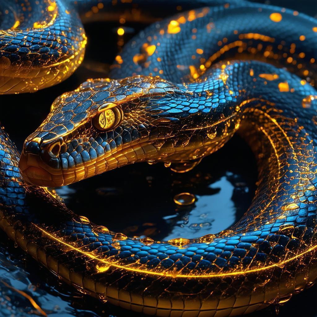 Neon Snakes and Hydra in Fibonacci Gold