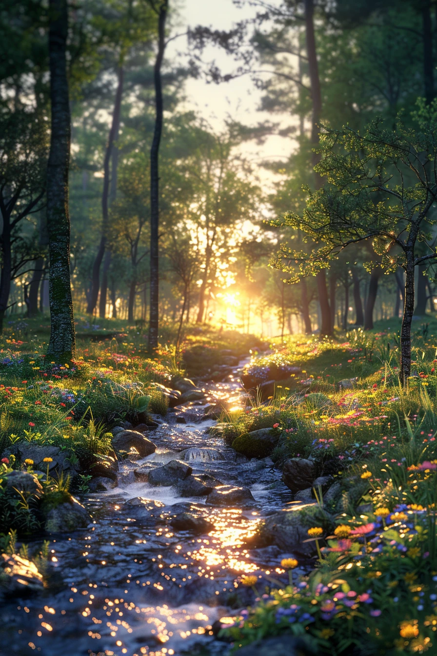 Dark Green Forest Light