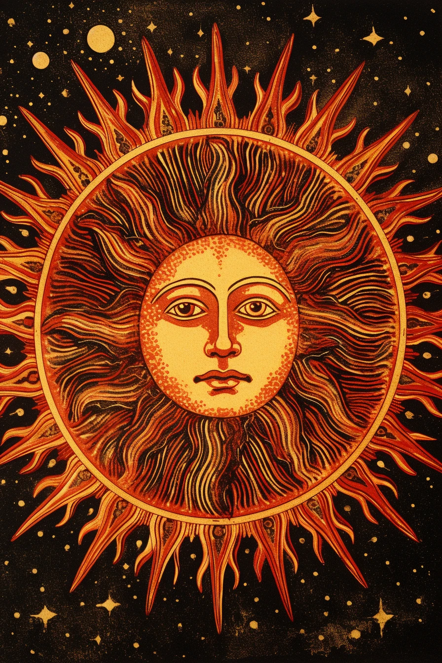 Sun Tarot Card Victorian