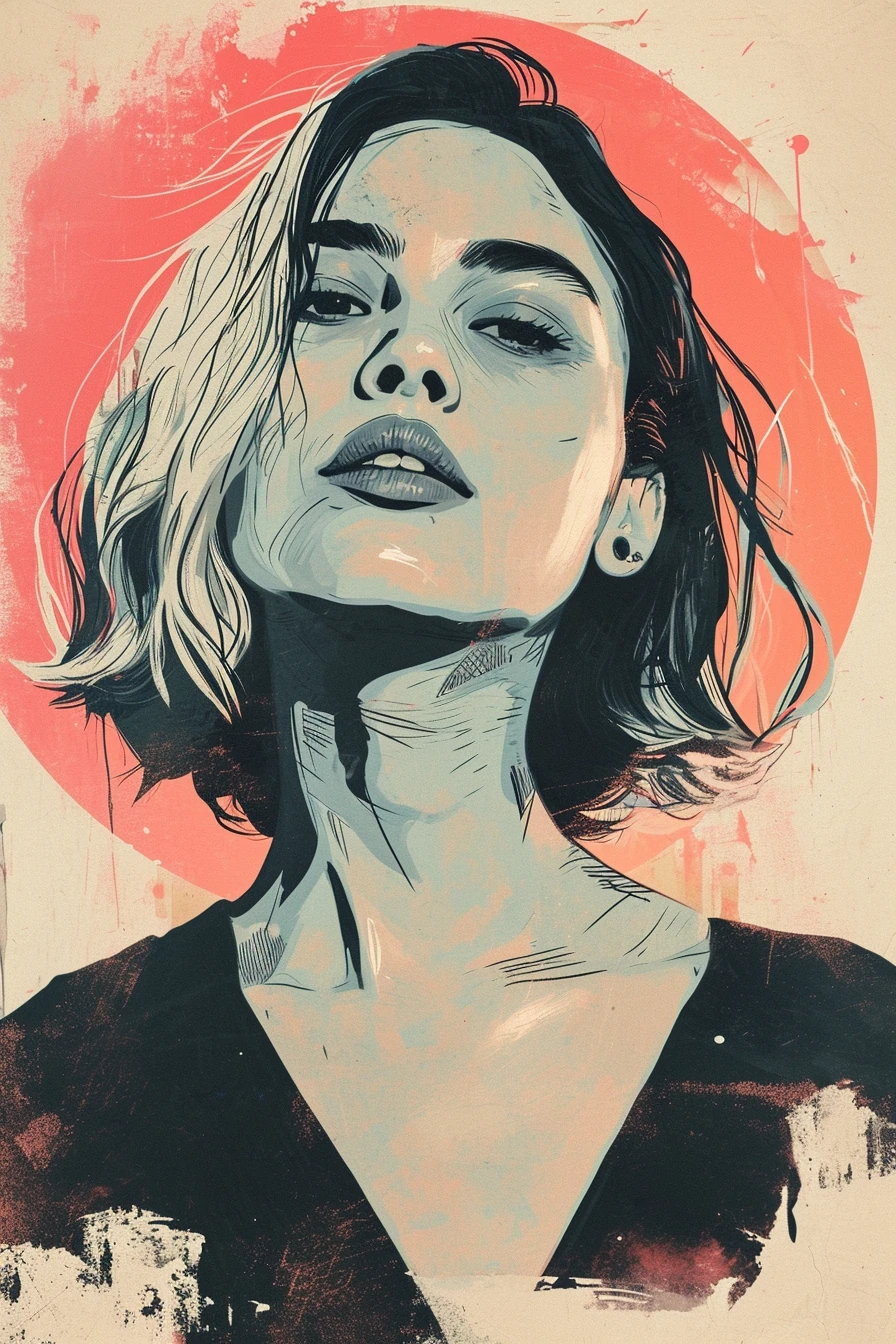 Split Hair Woman Tarot Card