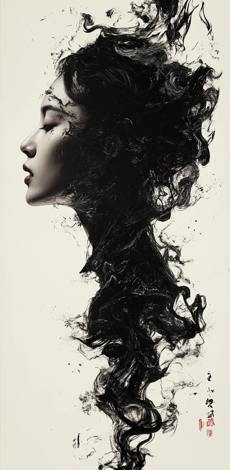Holographic Portrait Chinese Calligraphy