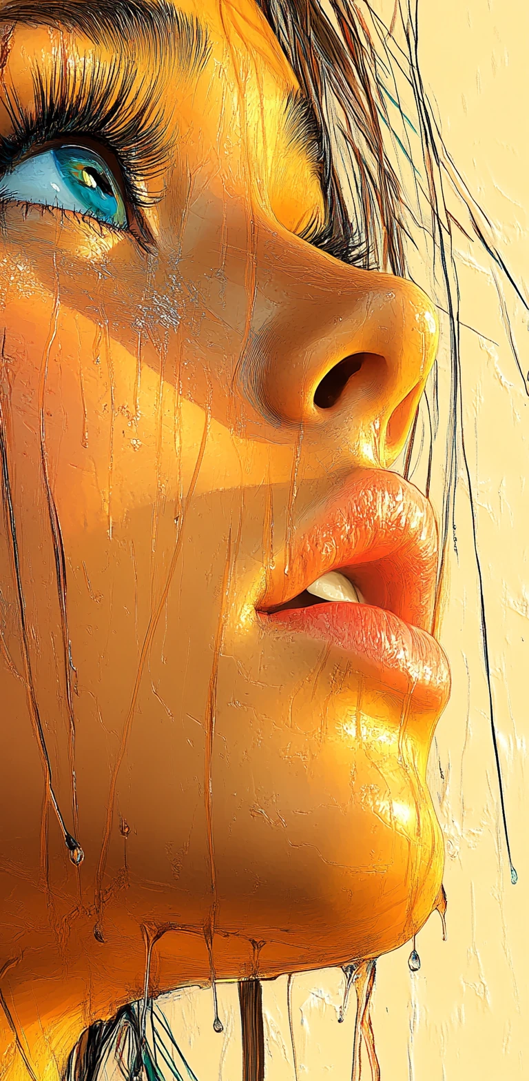 Woman Face Color Drawing