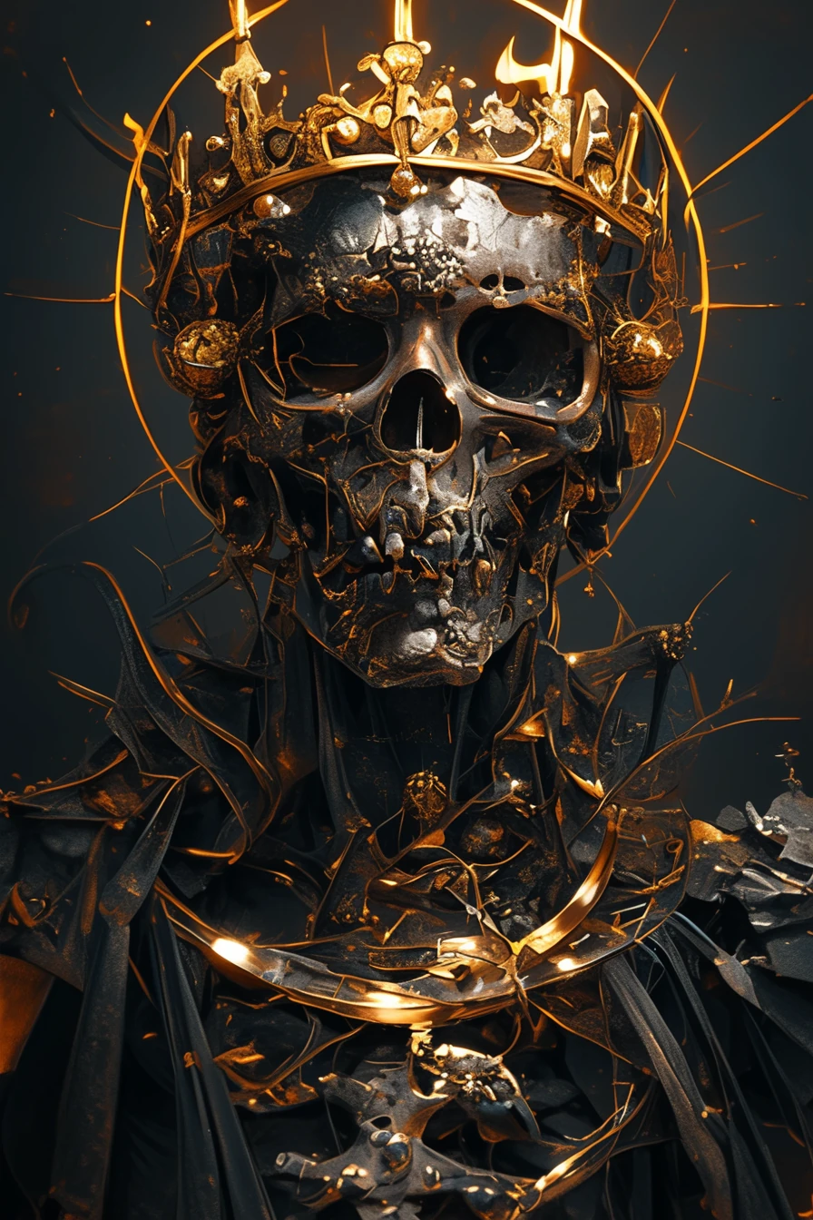 Skull Golden Crown Cyberpunk