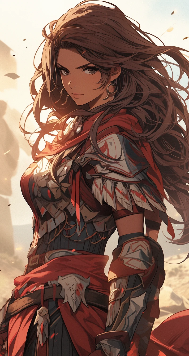Female Warrior Exaggerated Expression