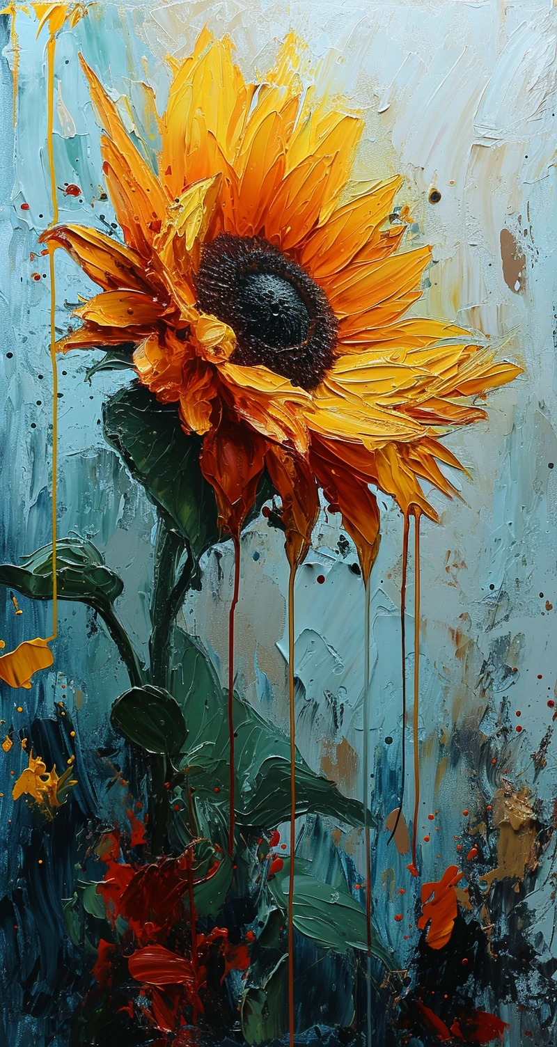 Sunflower Psychedelic Surrealist Painting