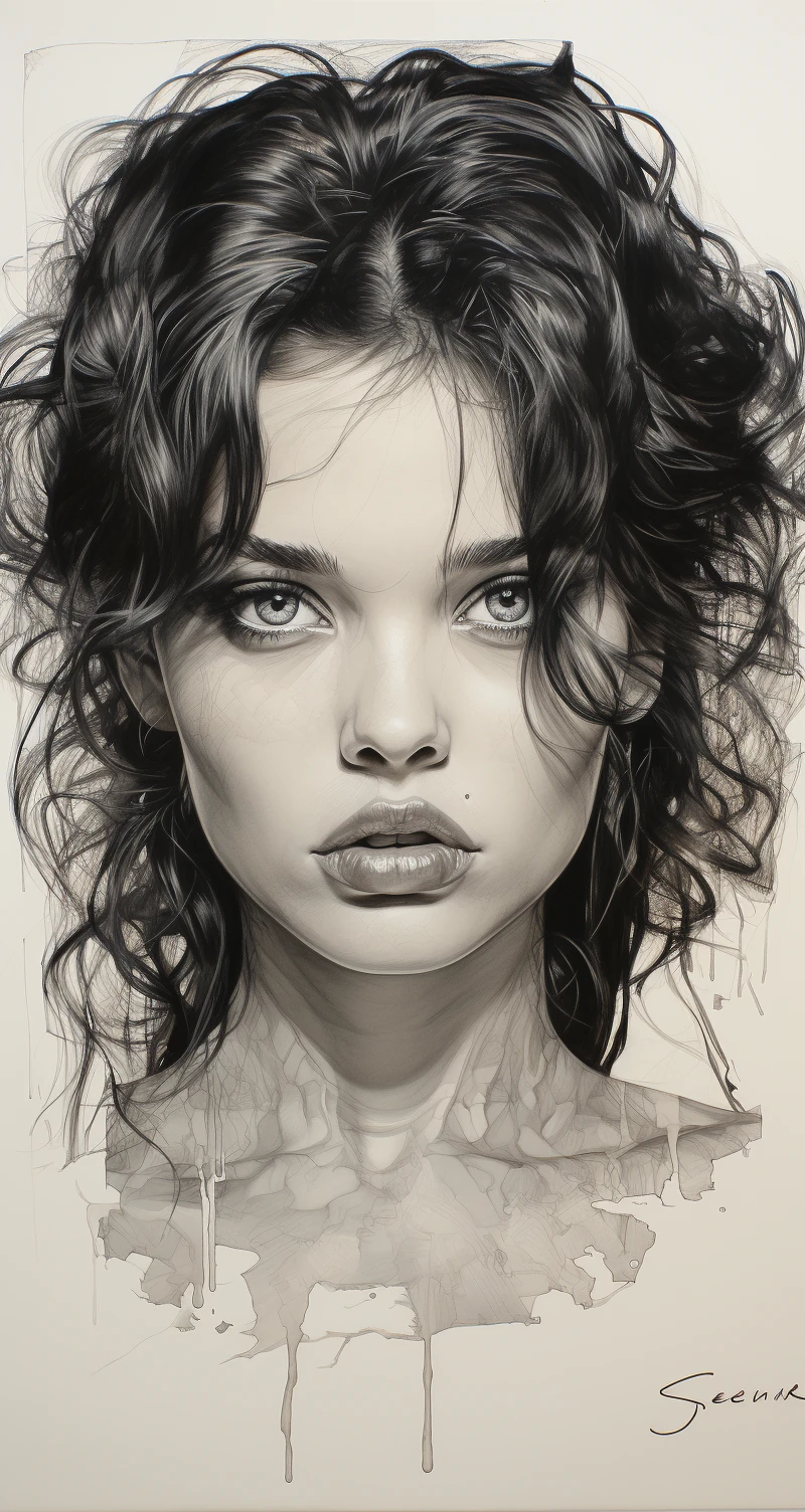 Pencil Sketch Beautiful Women
