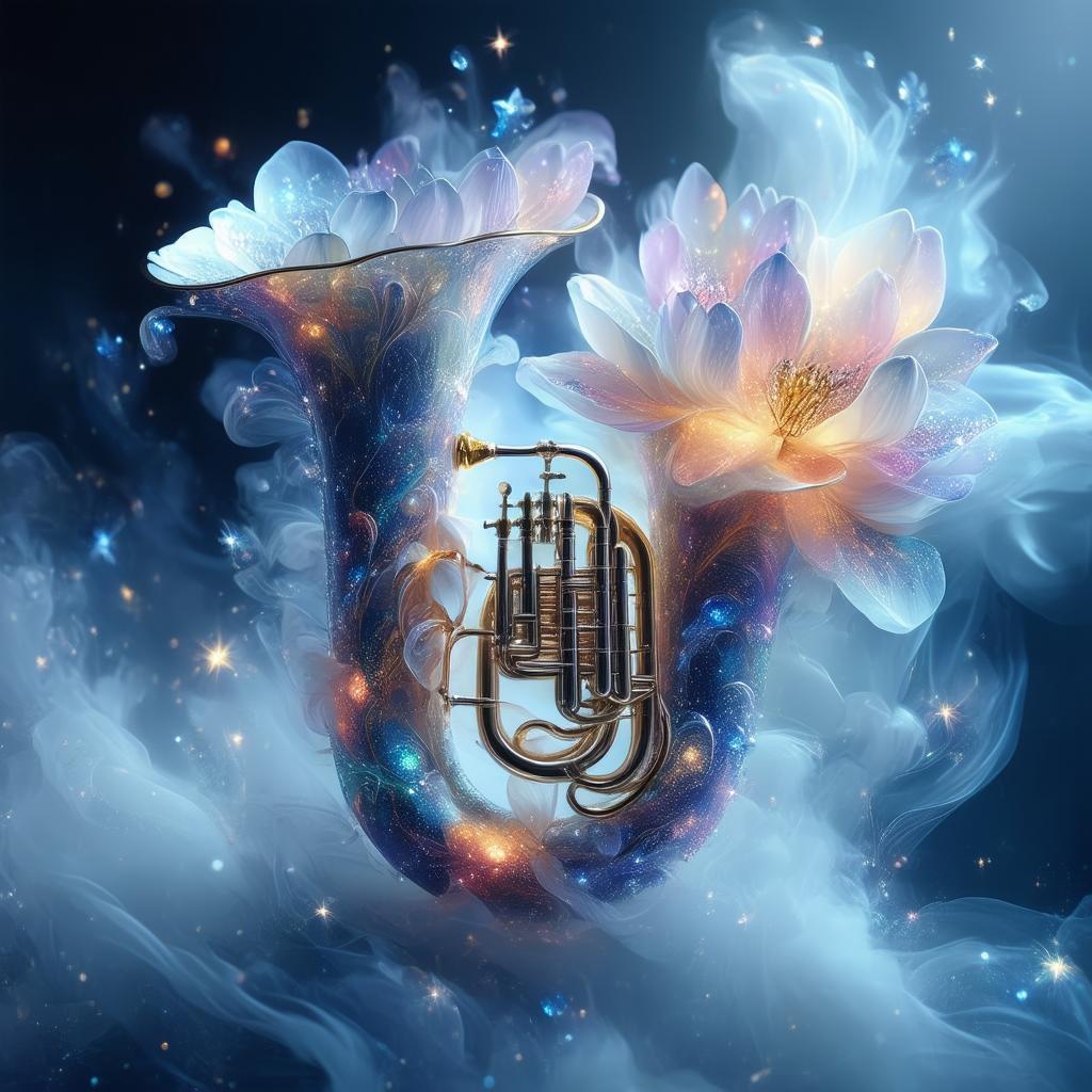 Celestial Tuba Crafted From Glowing Petals