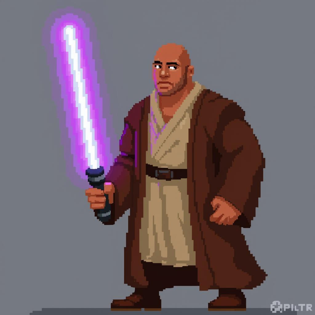 Dwayne Johnson as an 8 Bit Jedi