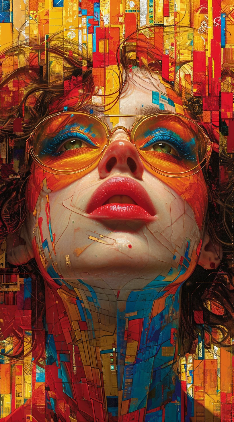 Painting Girl Bright Colors Face