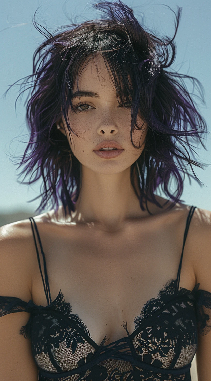 Most Beautiful Woman Purple Hair
