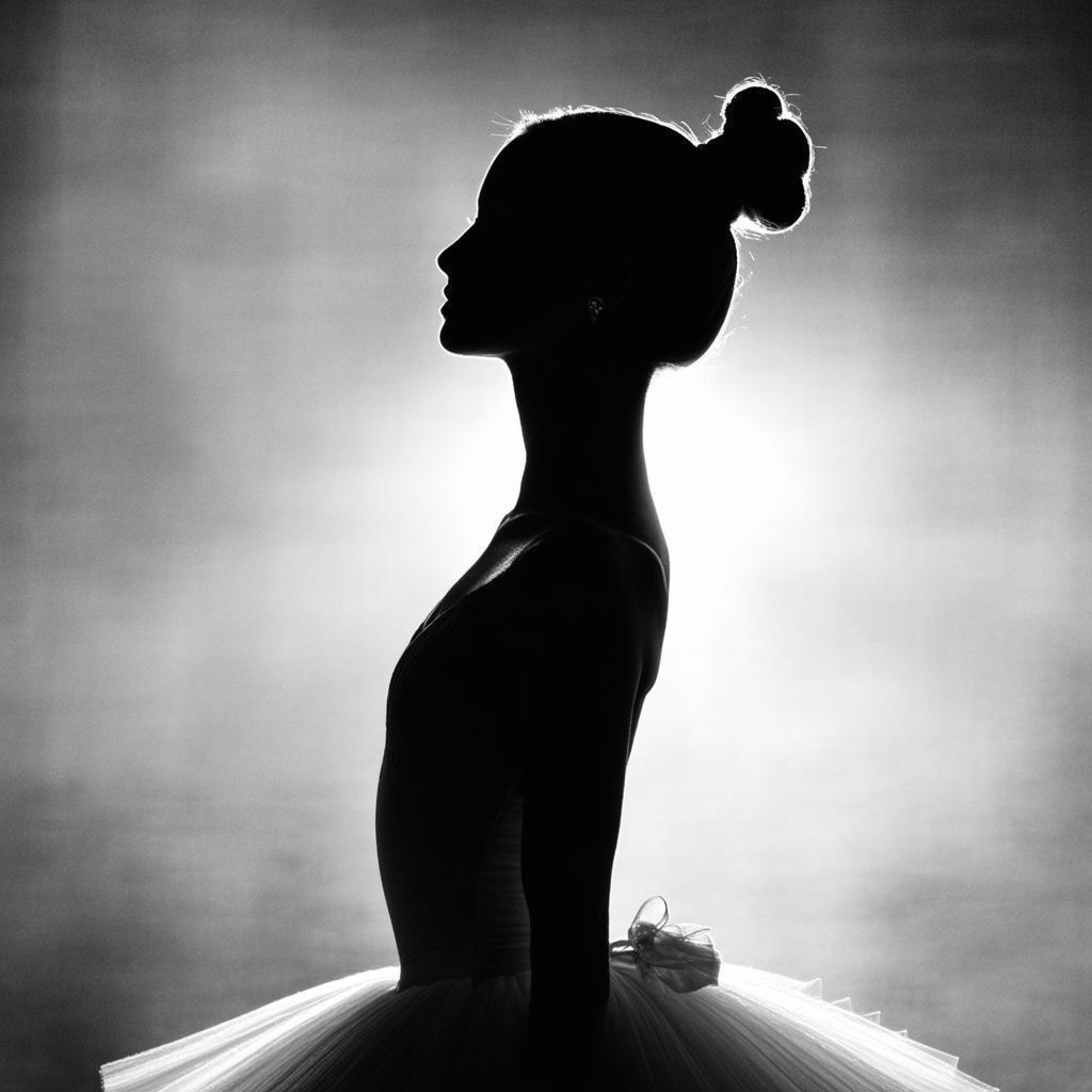 Ballerina in Black and White Side Profile