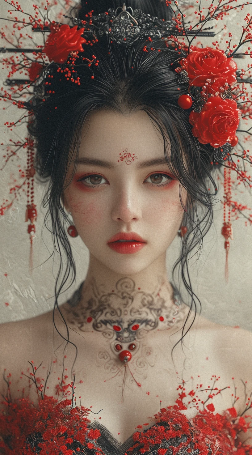 Chinese Poster Representing Woman Traditional Costume