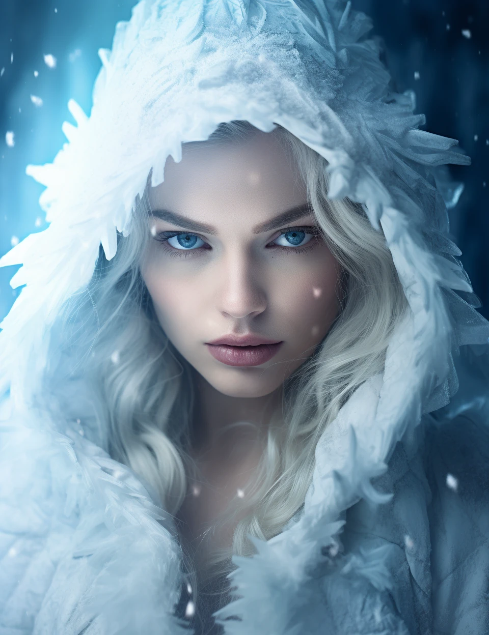 Ice Based Supermodel Wearing White
