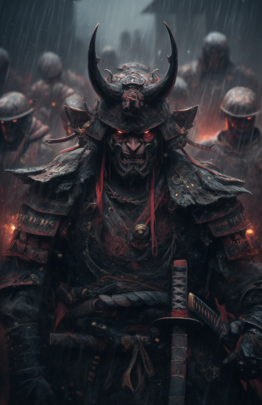 Samurai Looks Enemy Visual Study Art