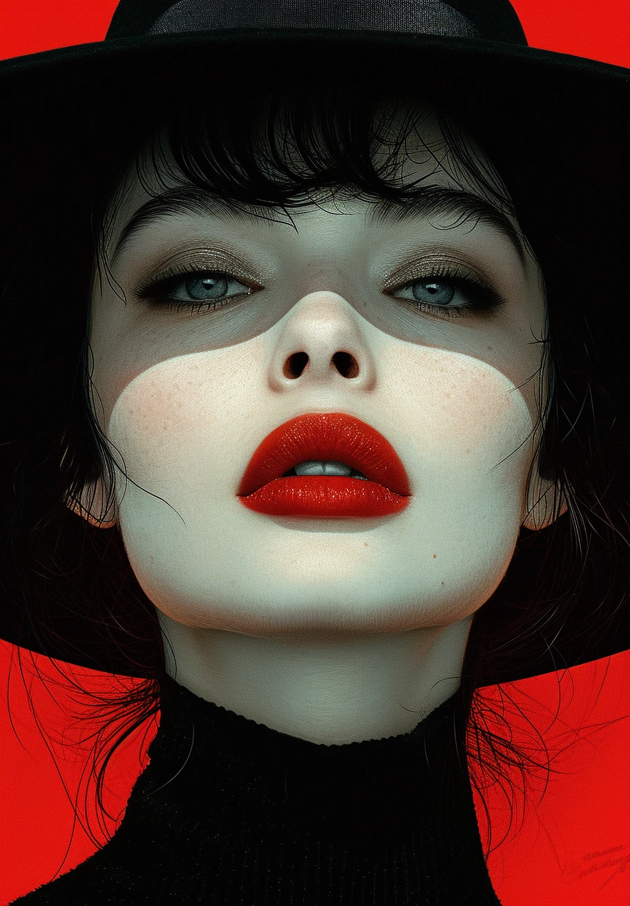 Illustration Woman Black White