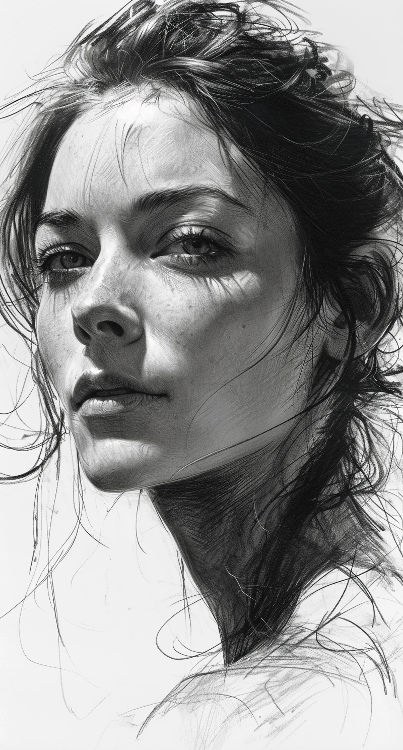 Woman Face Pencil Sketch