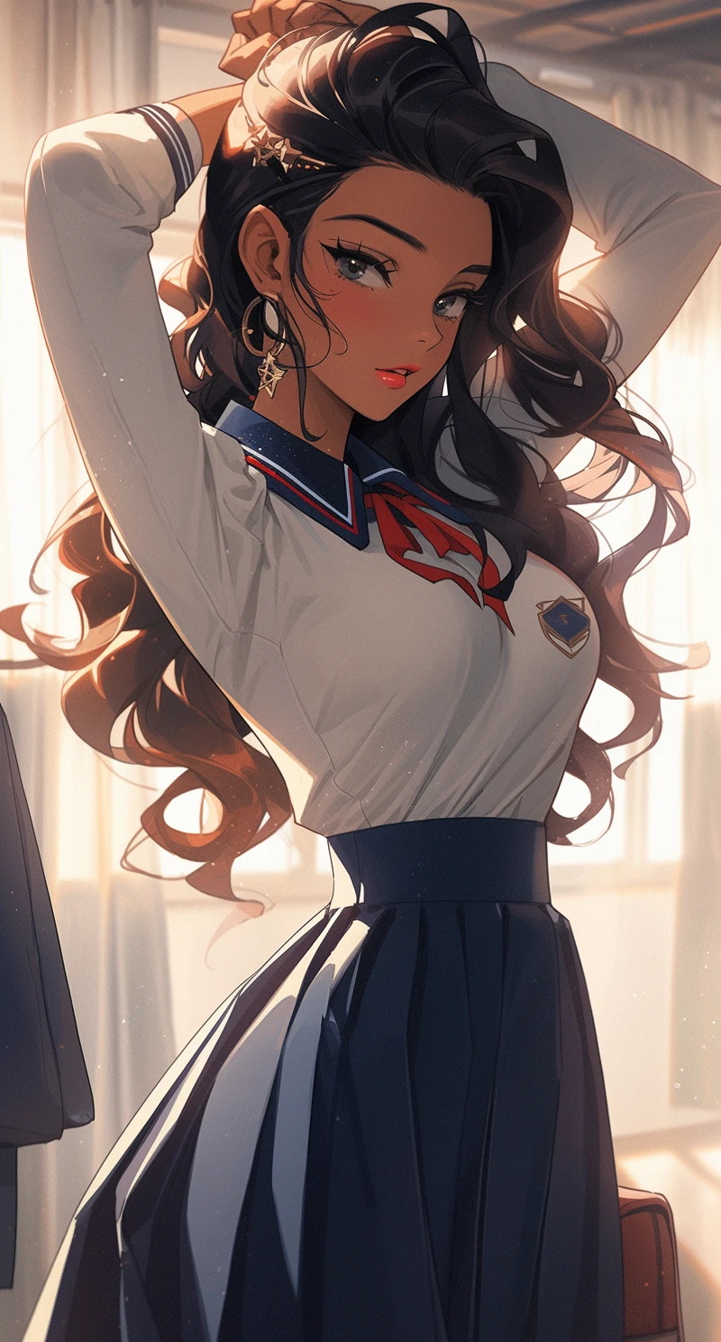 Cartoon Girl School Uniform