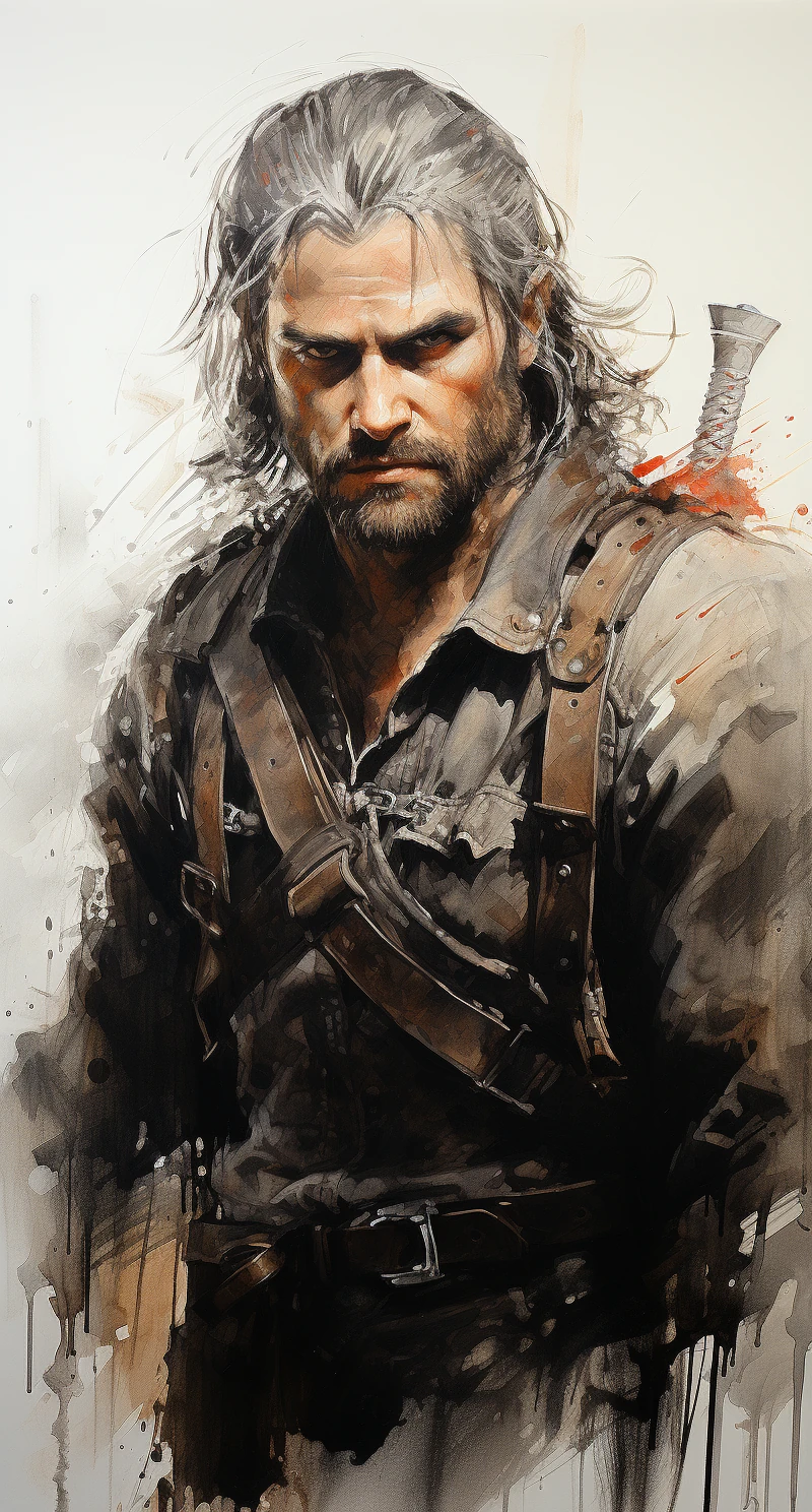 Geralt Rivia Pencil Sketch