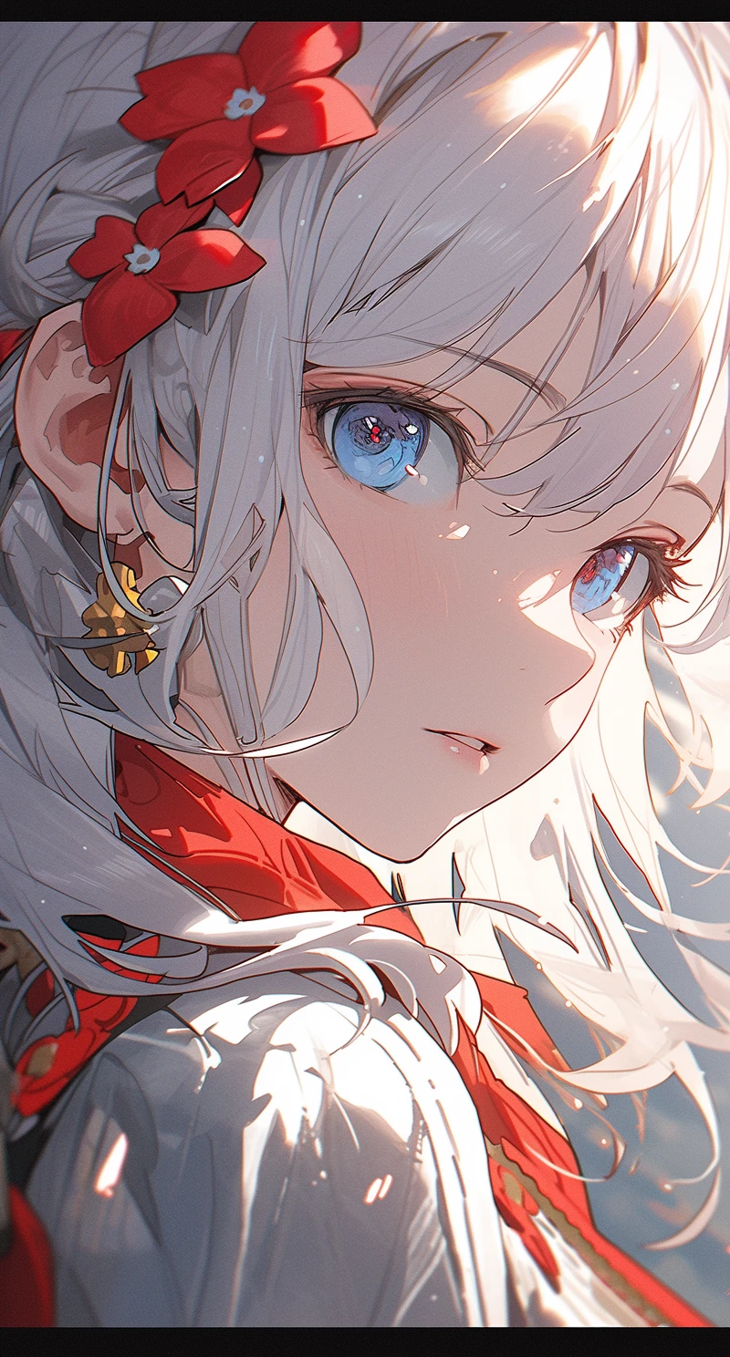 Woman White Hair Blue Eyes