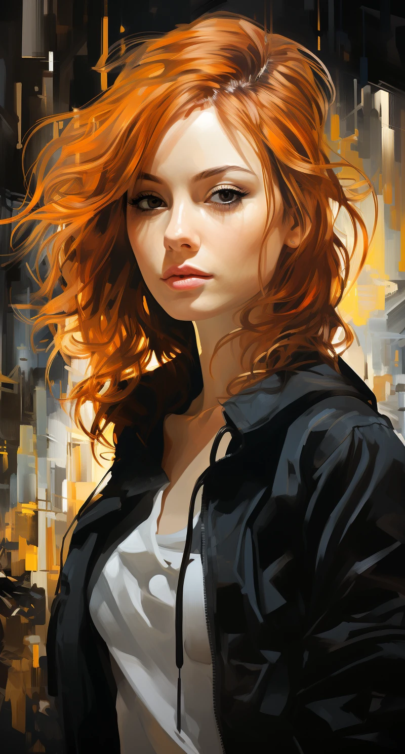 Female Red Hair Painting