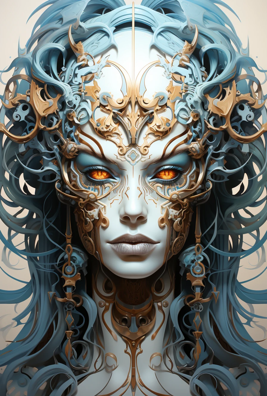 Abstract Head Animal Features