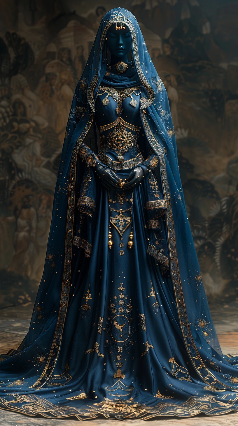 Blue Gold Cosplay Character