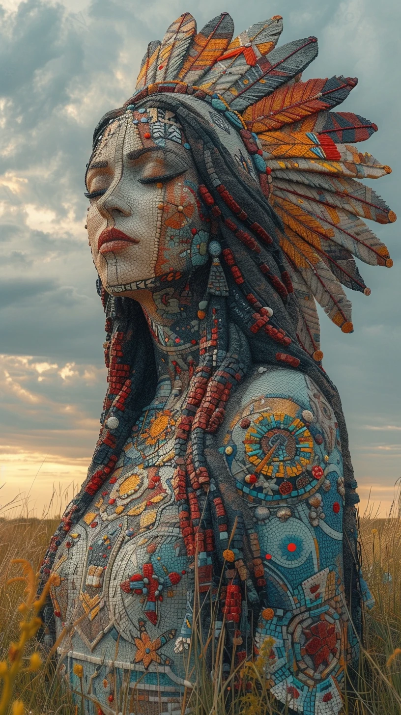 Indian Woman Statue Portrait