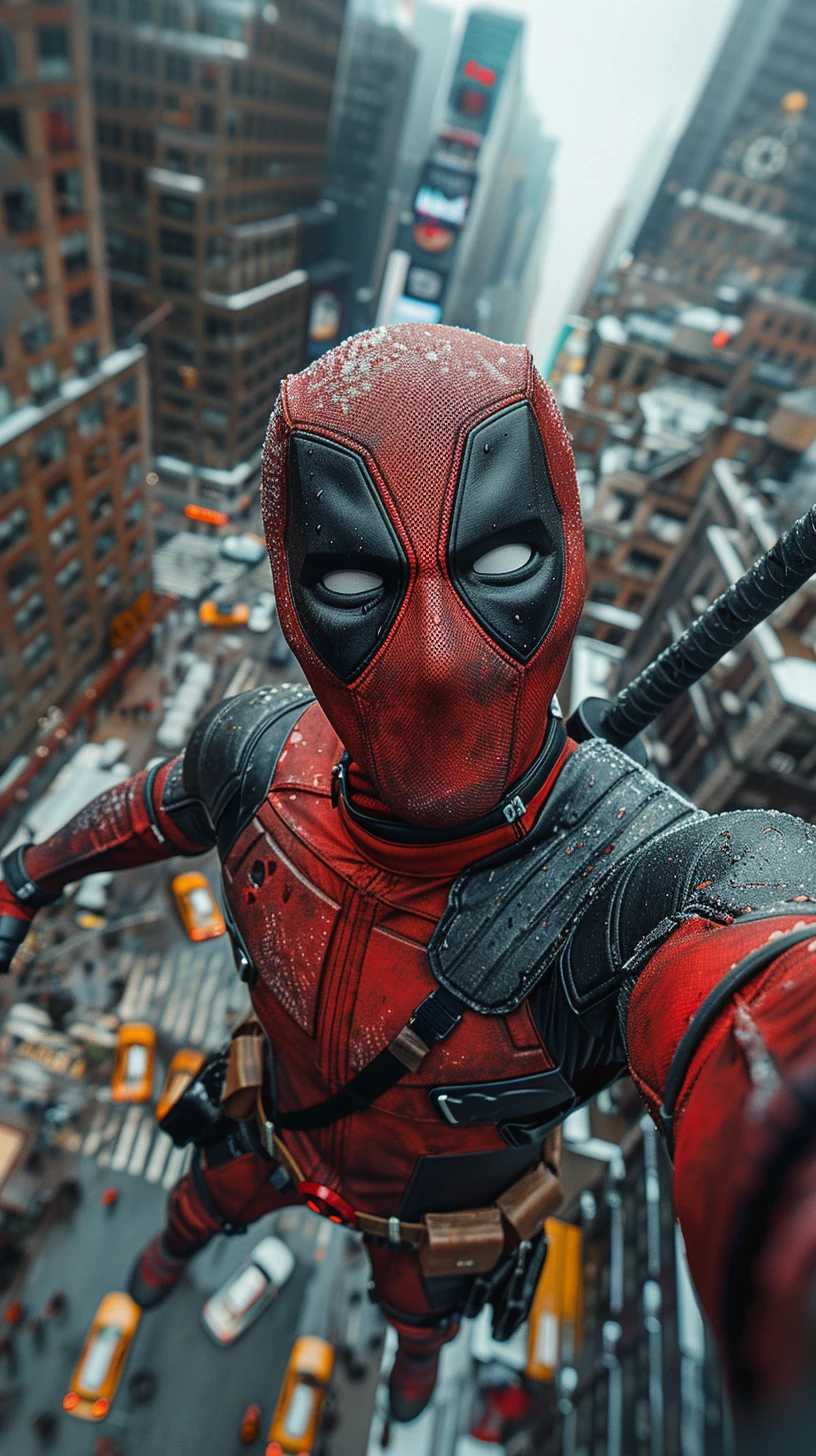 Deadpool New York City Flying