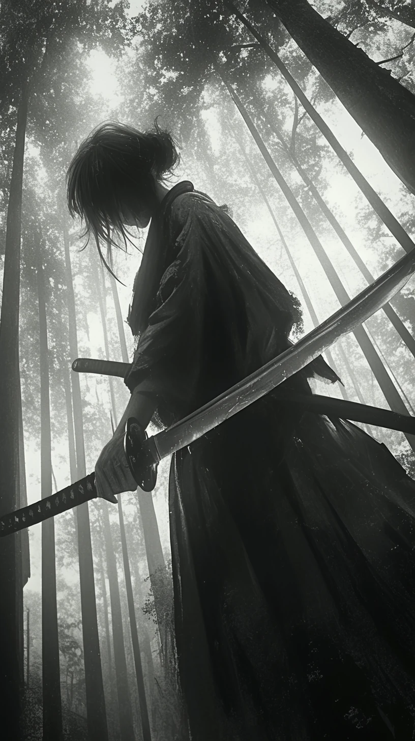 Samurai Sword Woods Portrait