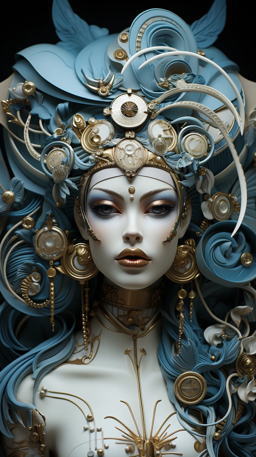 Sculpted Faces Steampunk Collage Portrait