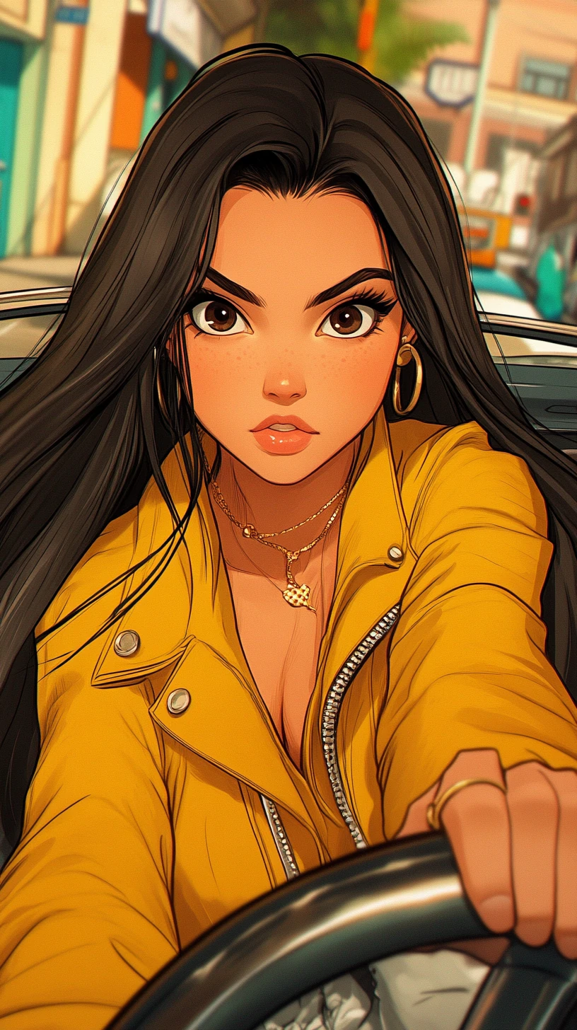 Woman Car Cartoon Hand-Drawn Animation