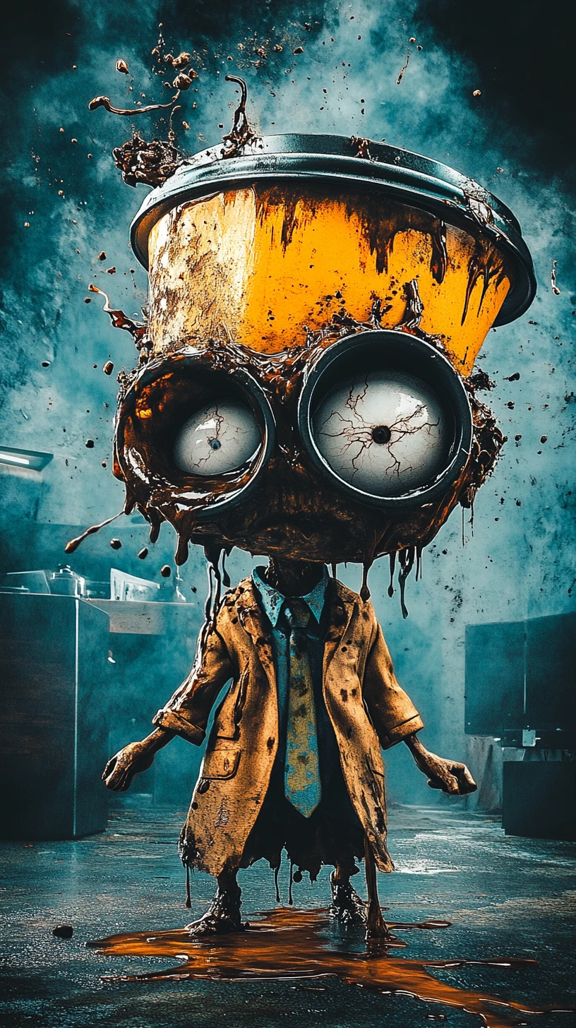 Coffee Cup Head Humanoid Lazy Jazz
