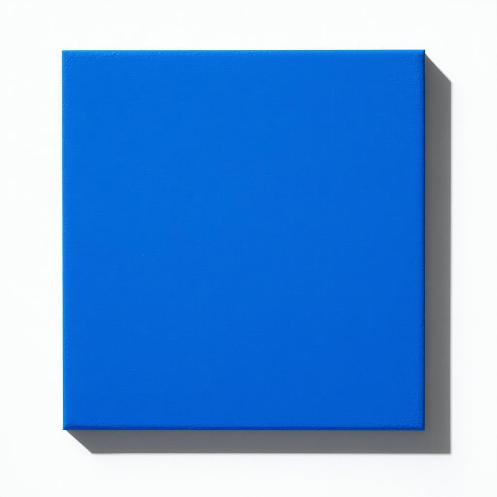 Crisp Blue Square on Pristine White Cinema