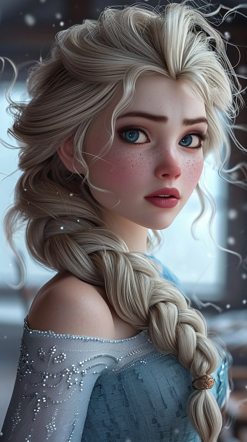 Woman Dress Elsa Frozen Blonde Hair